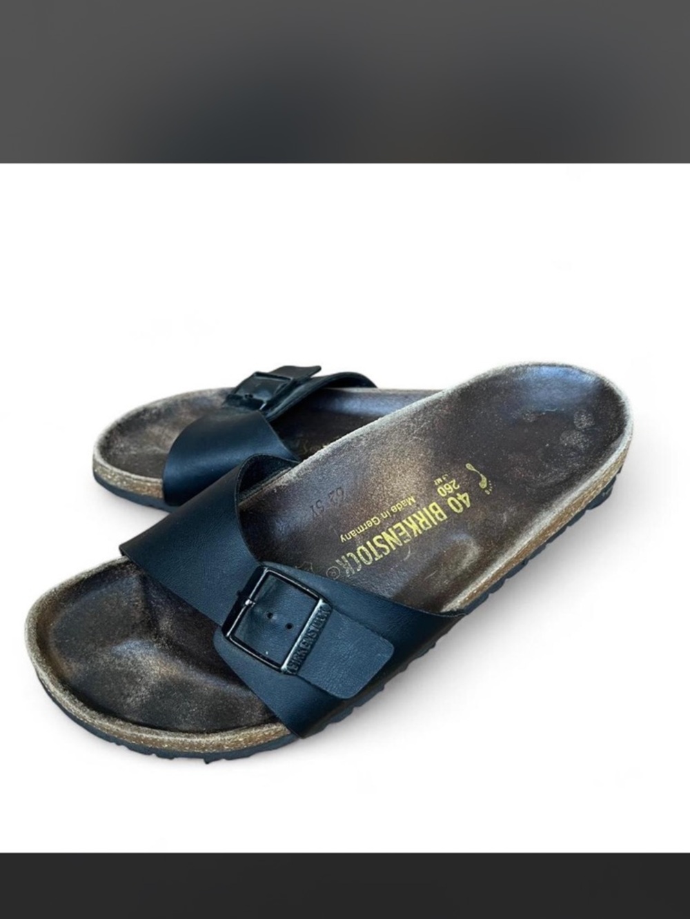 Birkenstock Black Two-Buckle Slide Sandals